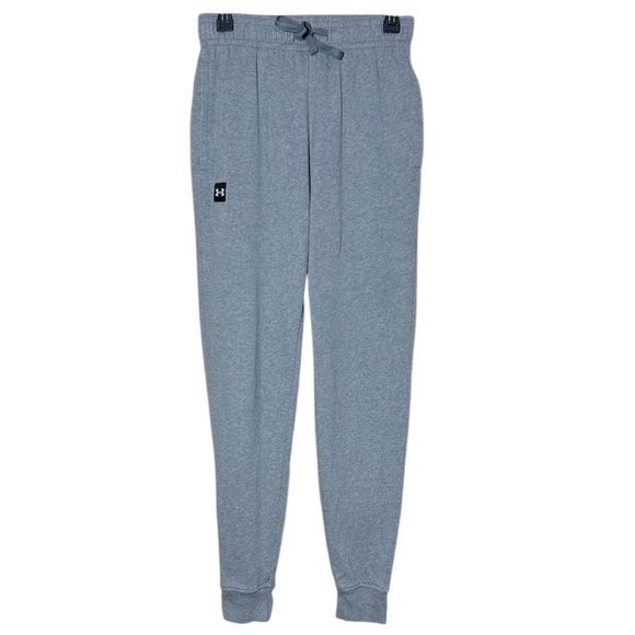 Under Armour Men's Rival Fleece‎ Joggers Gray Pockets Tapered Leg Size Small - Picture 1 of 4